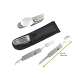 Multifunctional Reusable pocket cutlery with metal handle L:3.4in - 24 pcs Multifunctional Reusable pocket cutlery with metal handle L:3.4in - 24 pcs